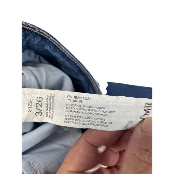 YMI High-Rise Skater Wide-Leg womans blue denim Jeans Size 3/26 SKU 9455 - Picture 5 of 13
